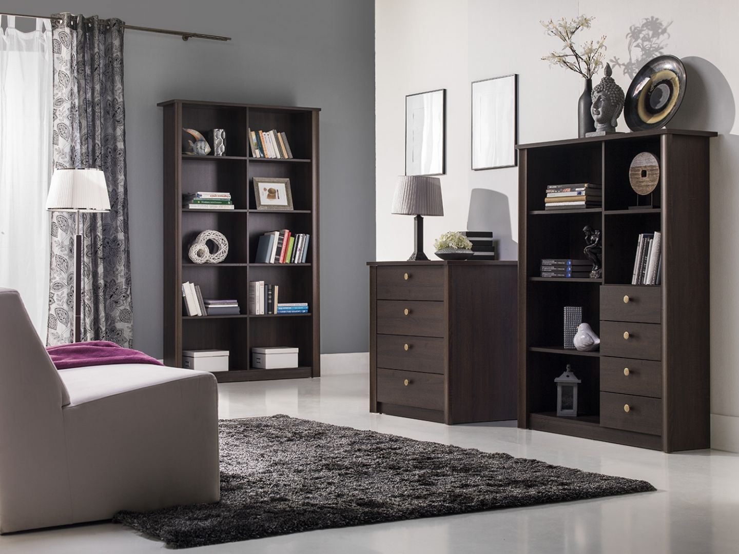 Komoda Finezia F7 Dub Sonoma čokoláda