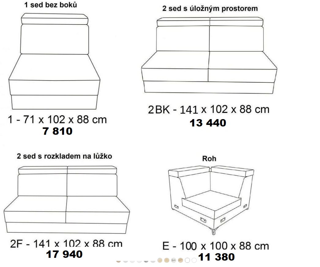 Sedací souprava ASPEN program