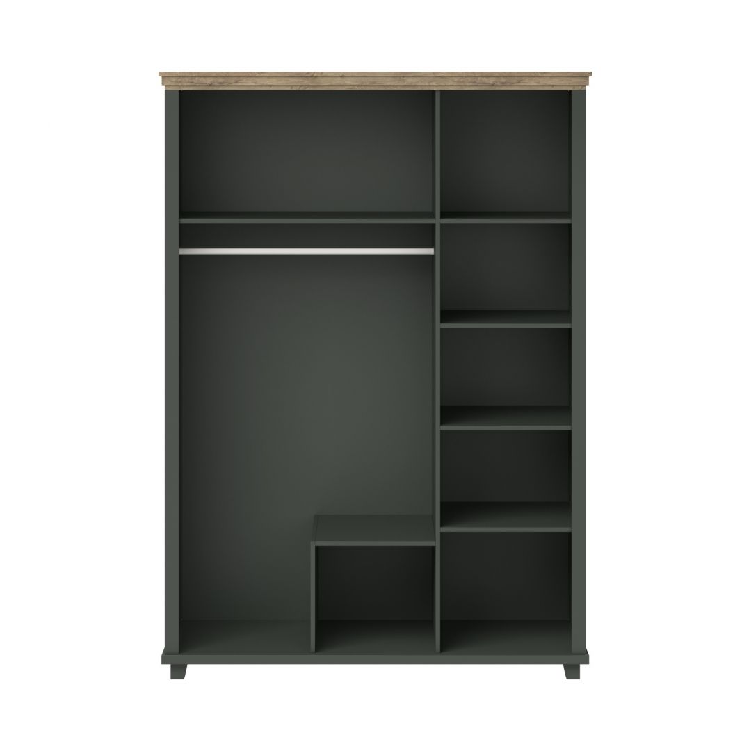 Šatní skříň I EVORA Dub lefkas - zelená