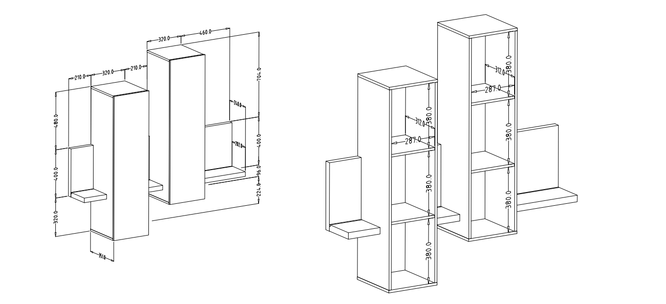 Obývací sestava BOTA Černá supermat