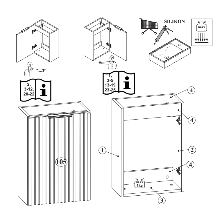 Koupelnová skříňka XYLO 82-40 - pod umyvadlo 40