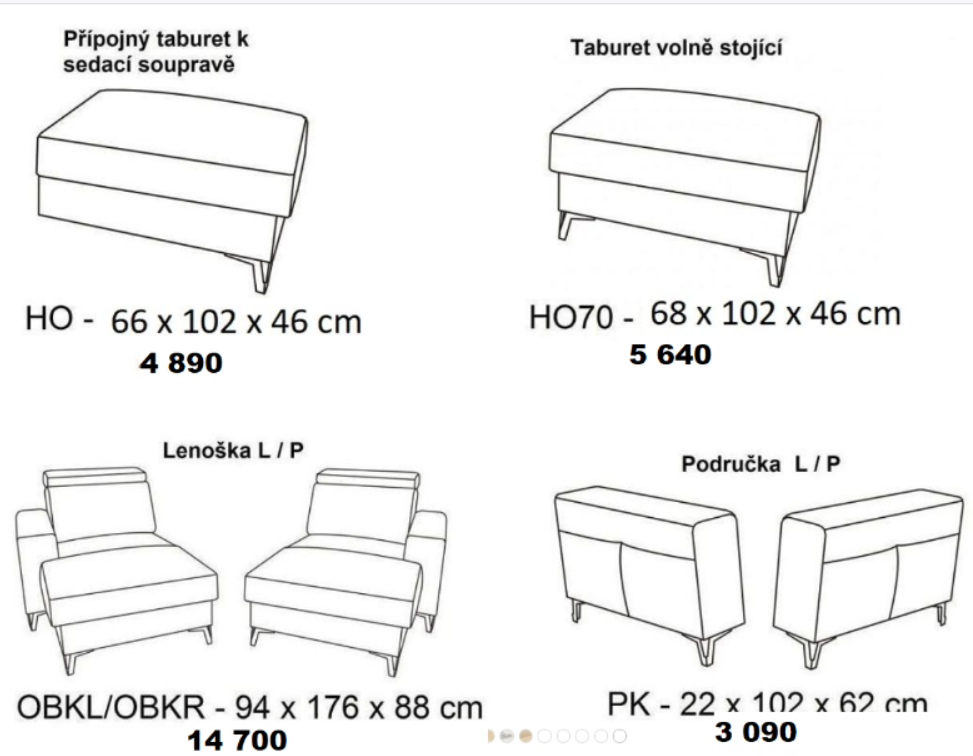 Sedací souprava ASPEN program