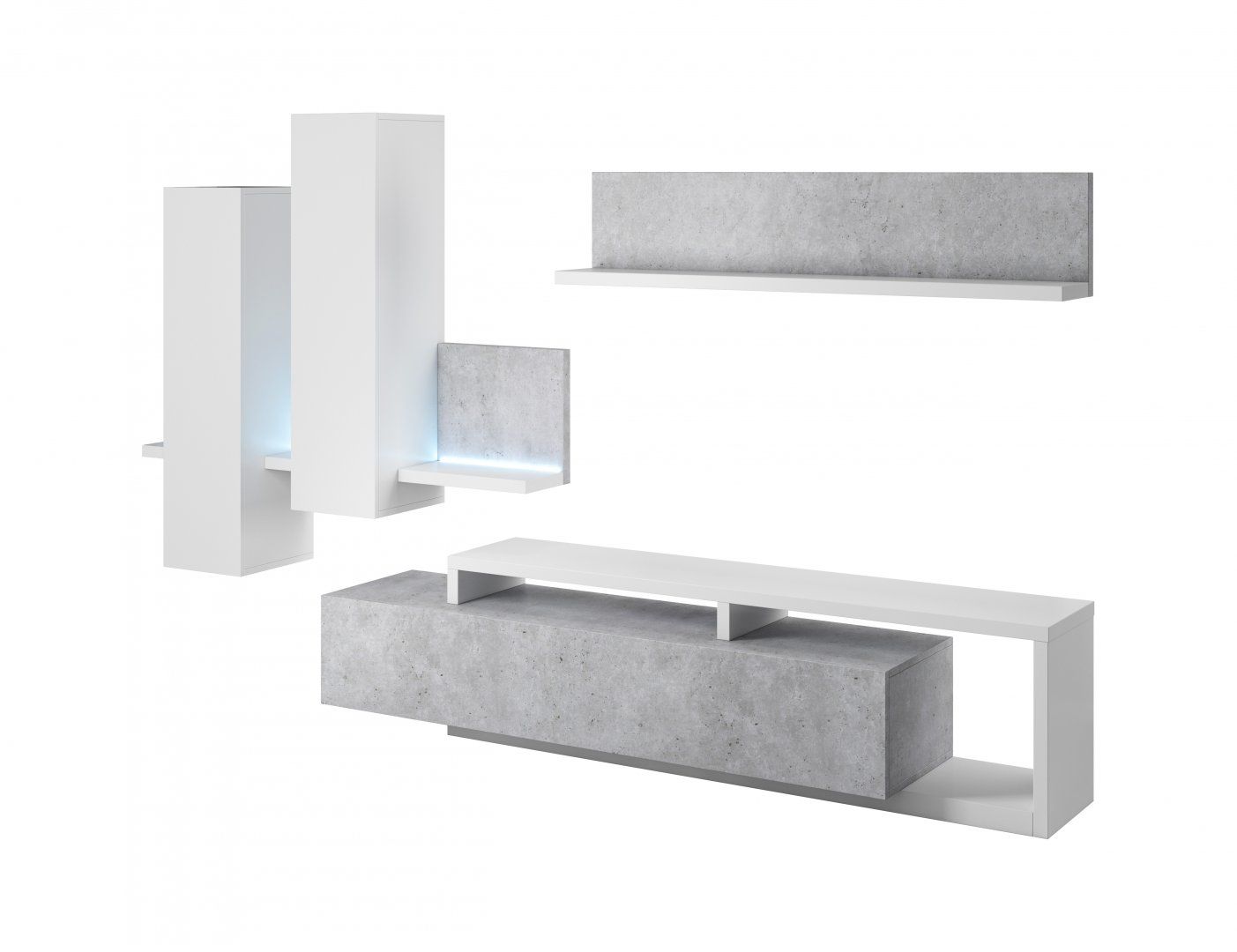 Obývací sestava BOTA Bílá - beton Colorado