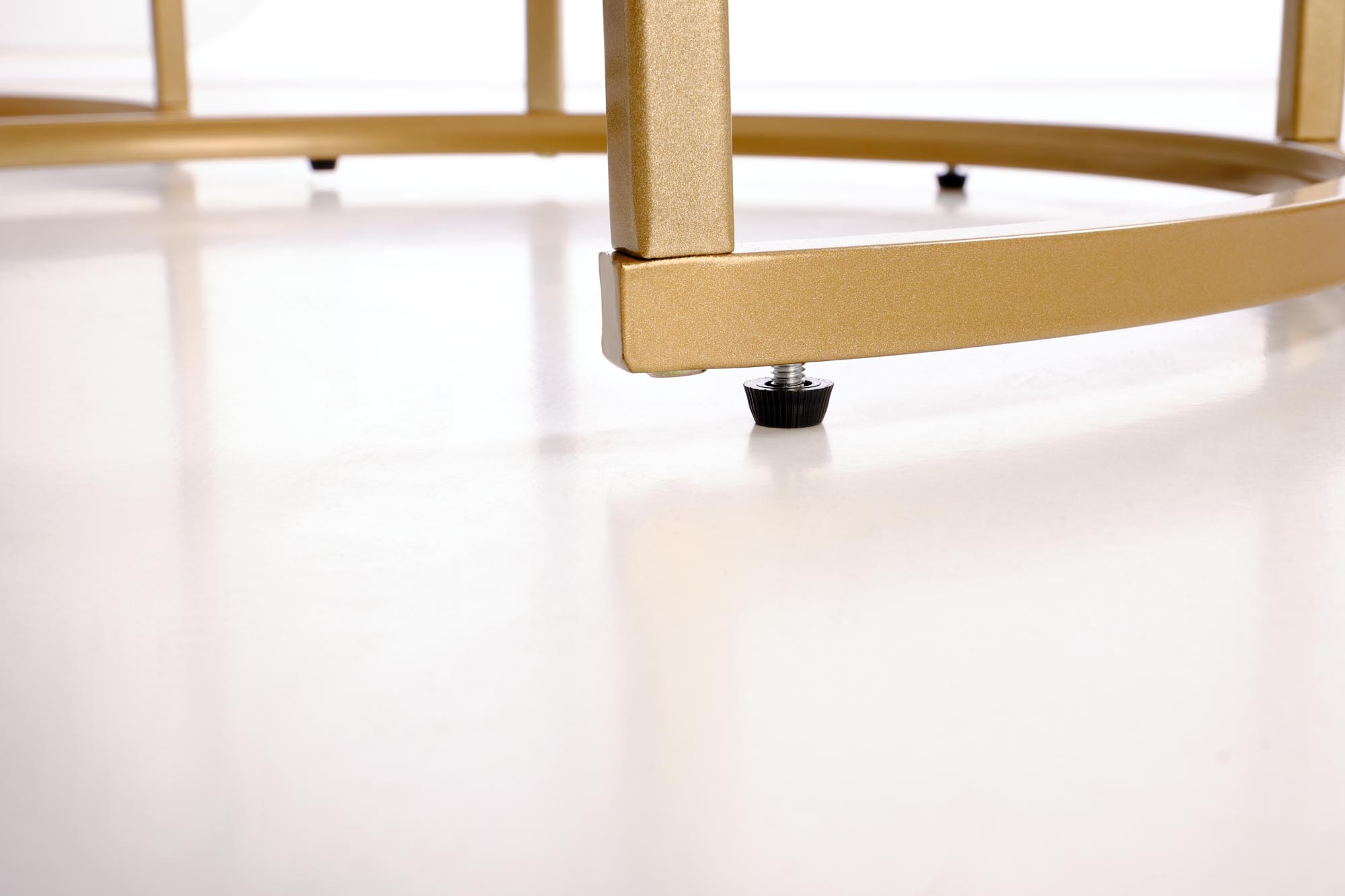 Set konferenčních stolků GILDA bílý mramor/zlatá