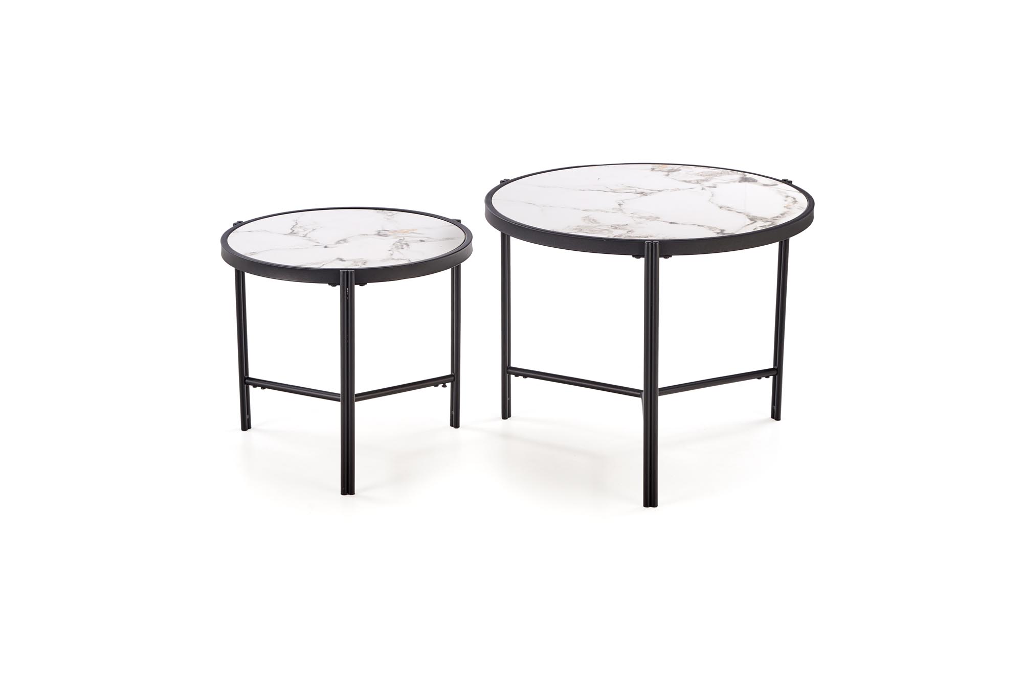 Set konferenčních stolků FATIMA  bílá/černá