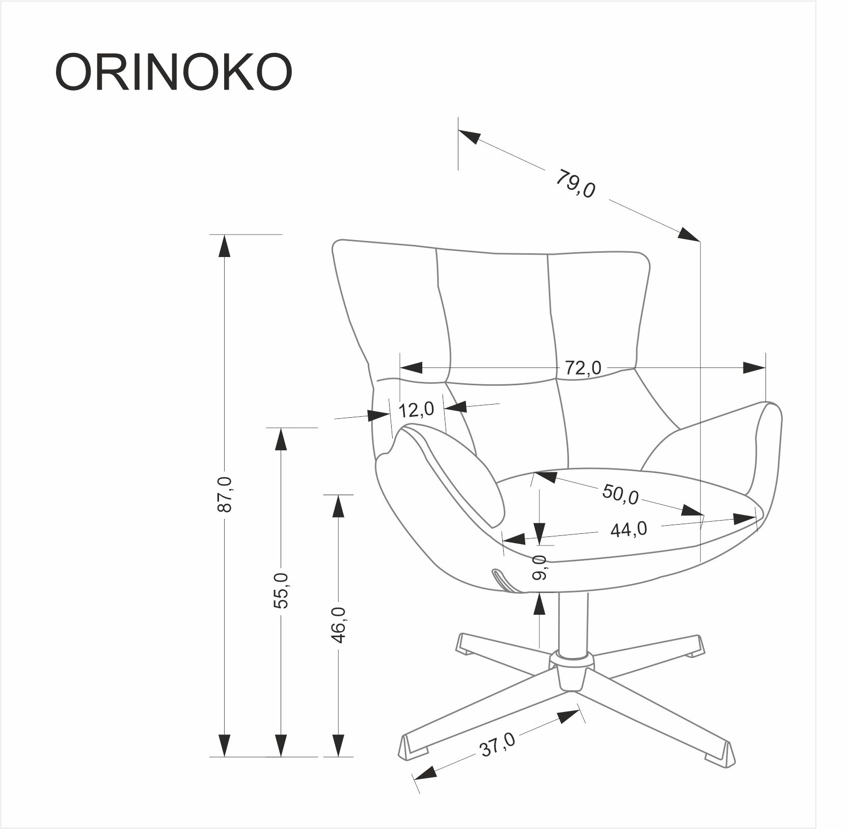 Křeslo ORINOKO šedá
