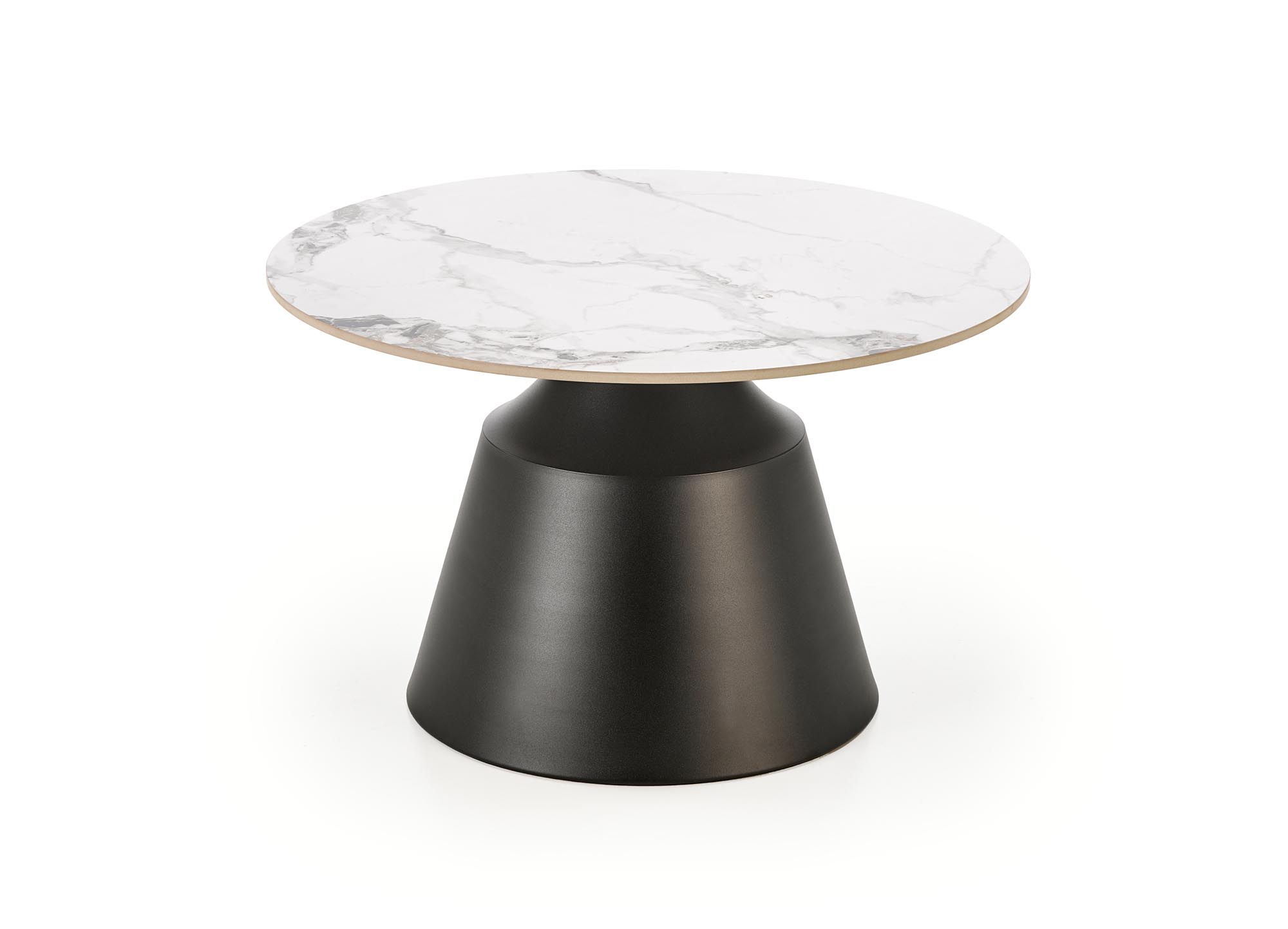 Konferenční stolky MAGNETA set 2ks bílý mramor/černá