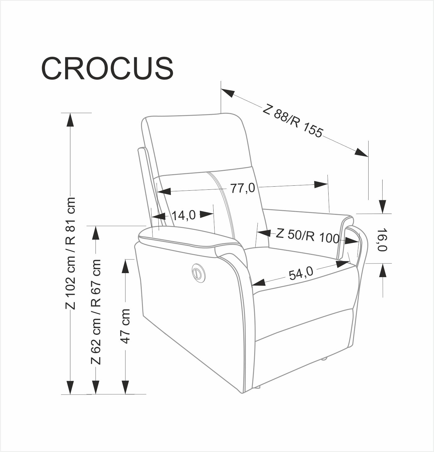 Relaxační křeslo CROCUS béžové