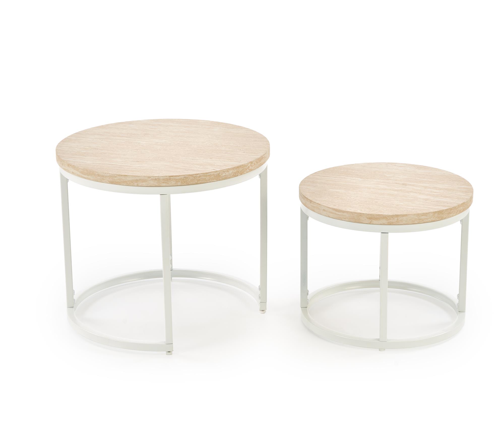 Konferenční stolky OREO travertin / bílá