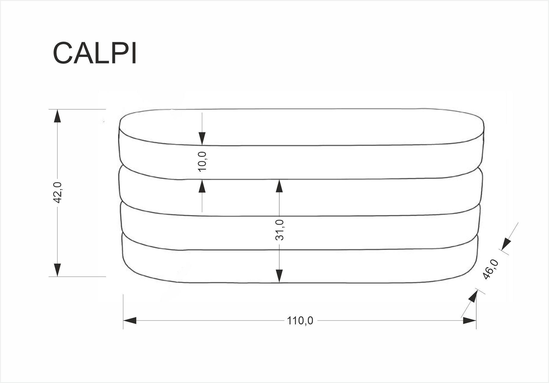 Taburet lavice CALPI šedý