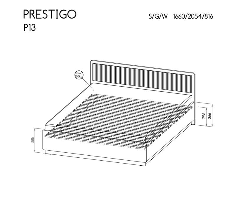 Manželská postel PRESTIGO 13