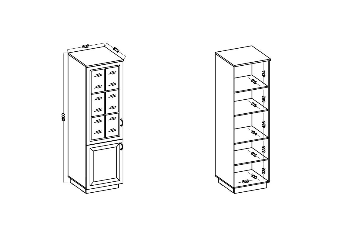 Vitrína FLAVIA GRAR 60 2D