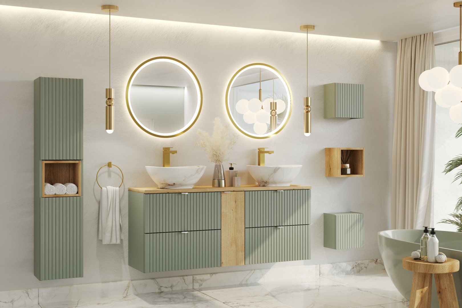 Koupelnová skříňka NOVA DUB 81-20 1D - závěsná spodní