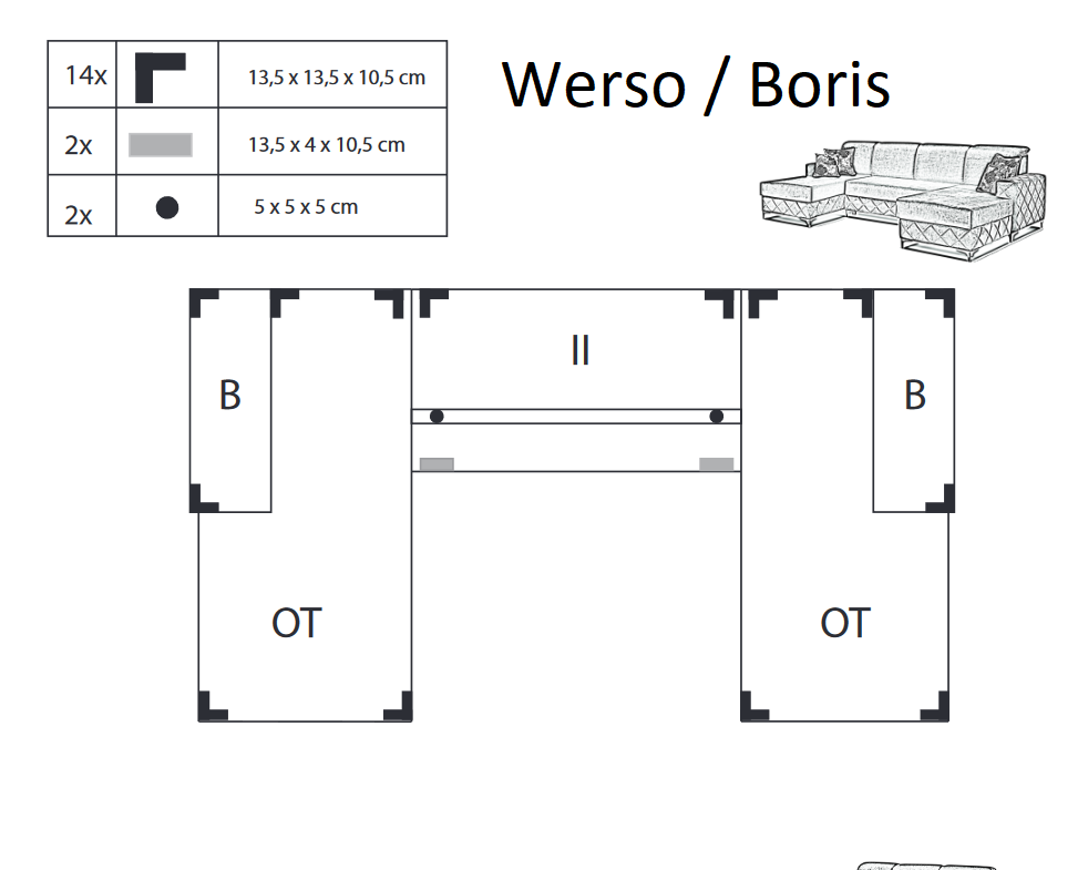 Sedací souprava WERSO do U
