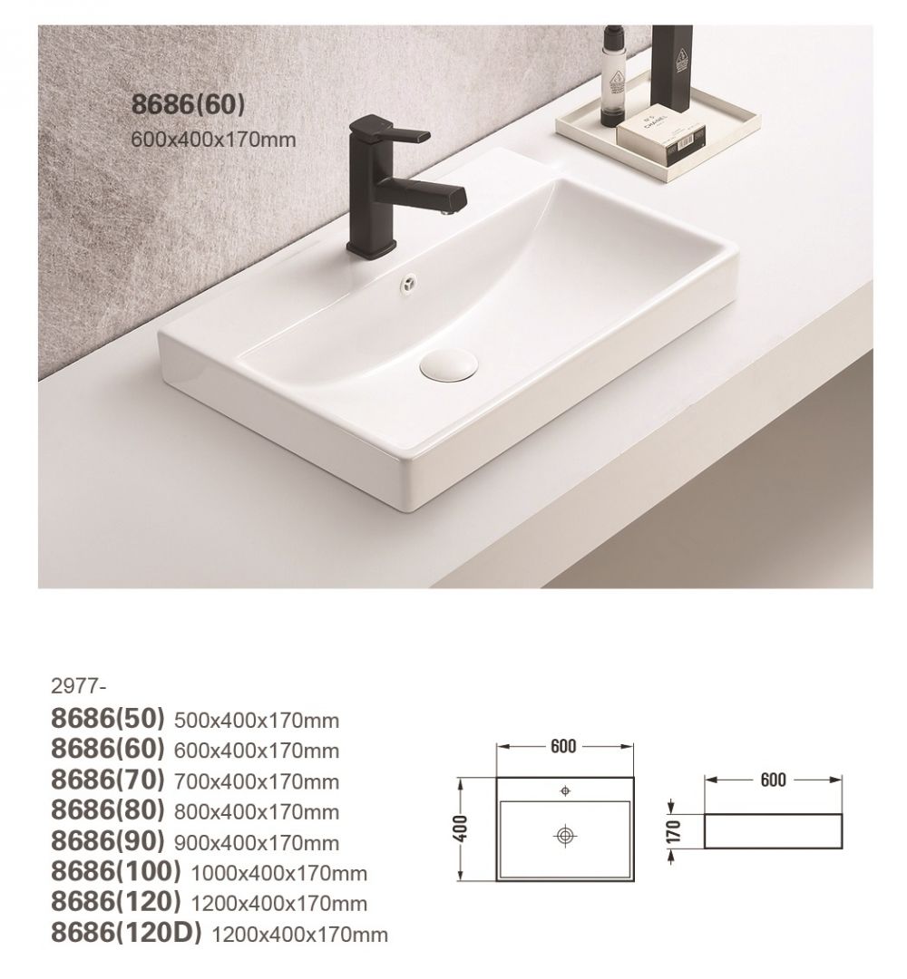 Umyvadlo na desku UN RITA GW 60