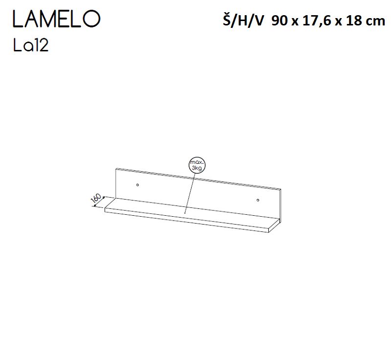 Závěsná police LAMELO 12