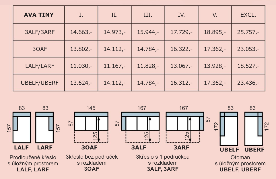 Sedací souprava AVA TINY PROGRAM