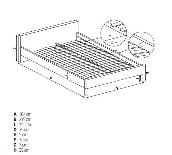 Manželská postel EVORA