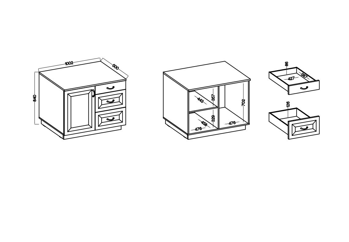 Komoda FLAVIA GRAR 100 1D3S