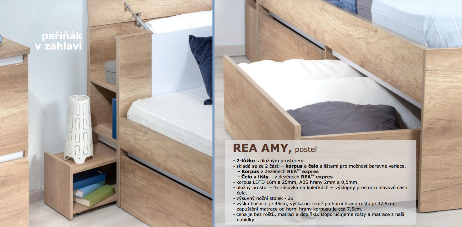 Manželská postel REA AMY 31/180 - Expresní dodání