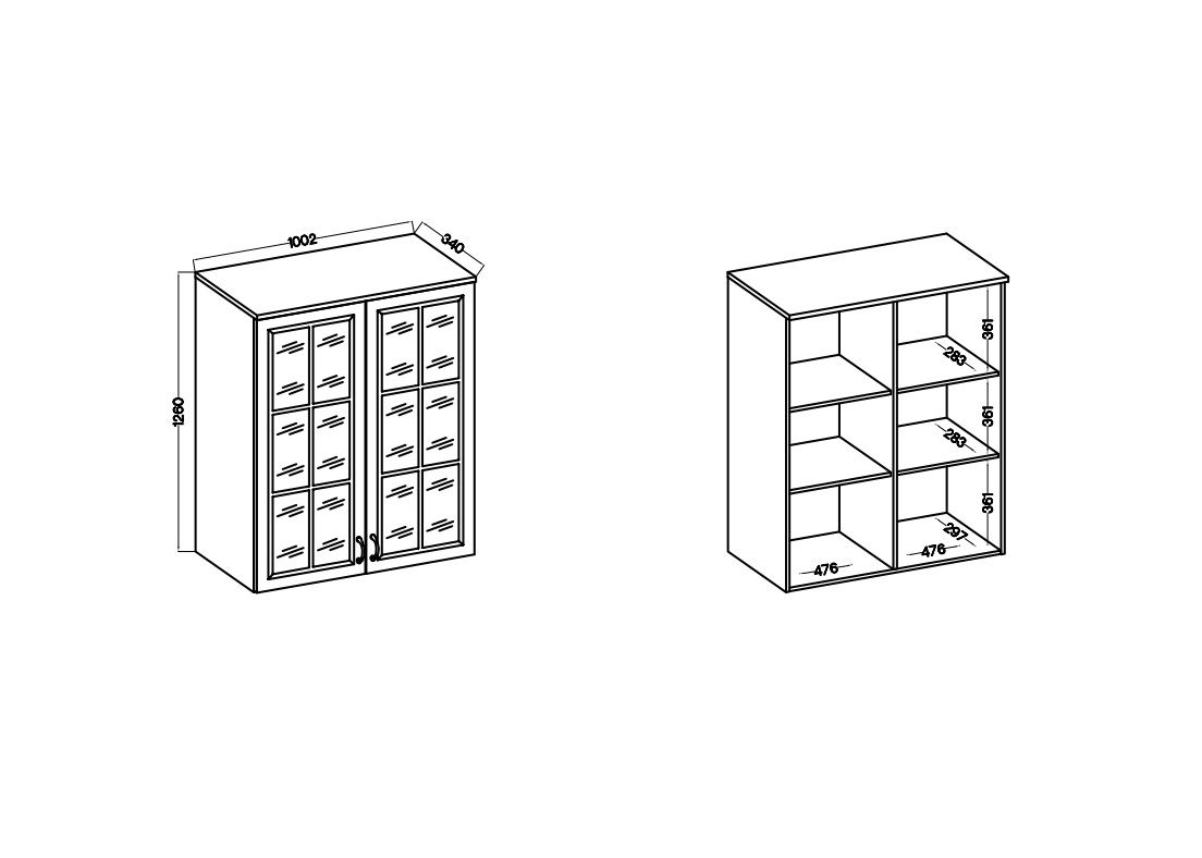 Vitrína FLAVIA GRAR 100 2D