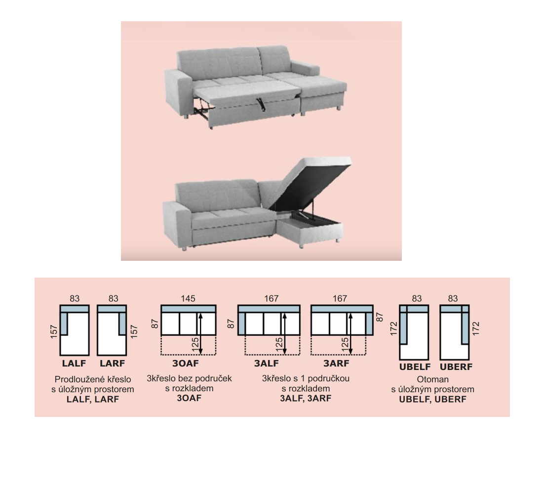 Sedací souprava AVA TINY do U