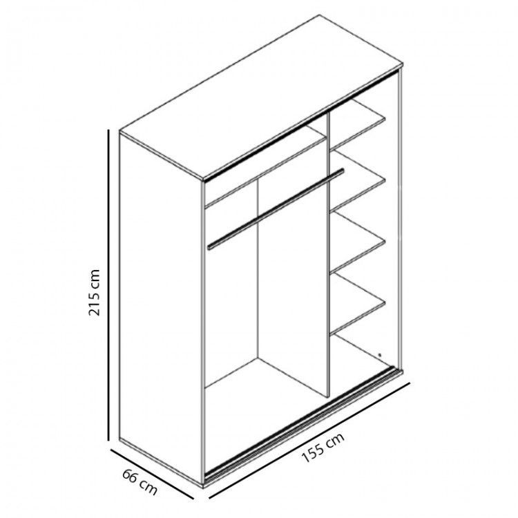 Šatní skříň PEM 155 BALETKA 3