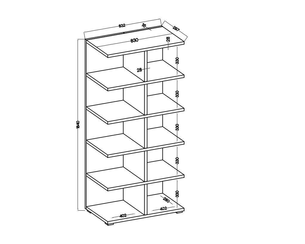 Regál MORA 05 dub sonoma