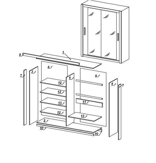 Posuvná šatní skříň BONNO 180