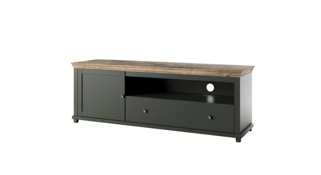 TV komoda EVORA Dub Lefkas - zelená