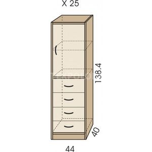 Regál se zásuvkami JIM 5 X 25