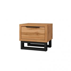 Noční stolek HALES dub wotan/černá