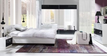 Sestava do ložnice LUX Bílá / Černá