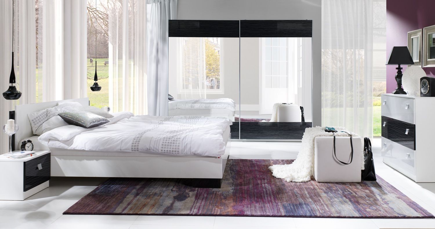 Sestava do ložnice LUX Bílá / Černá