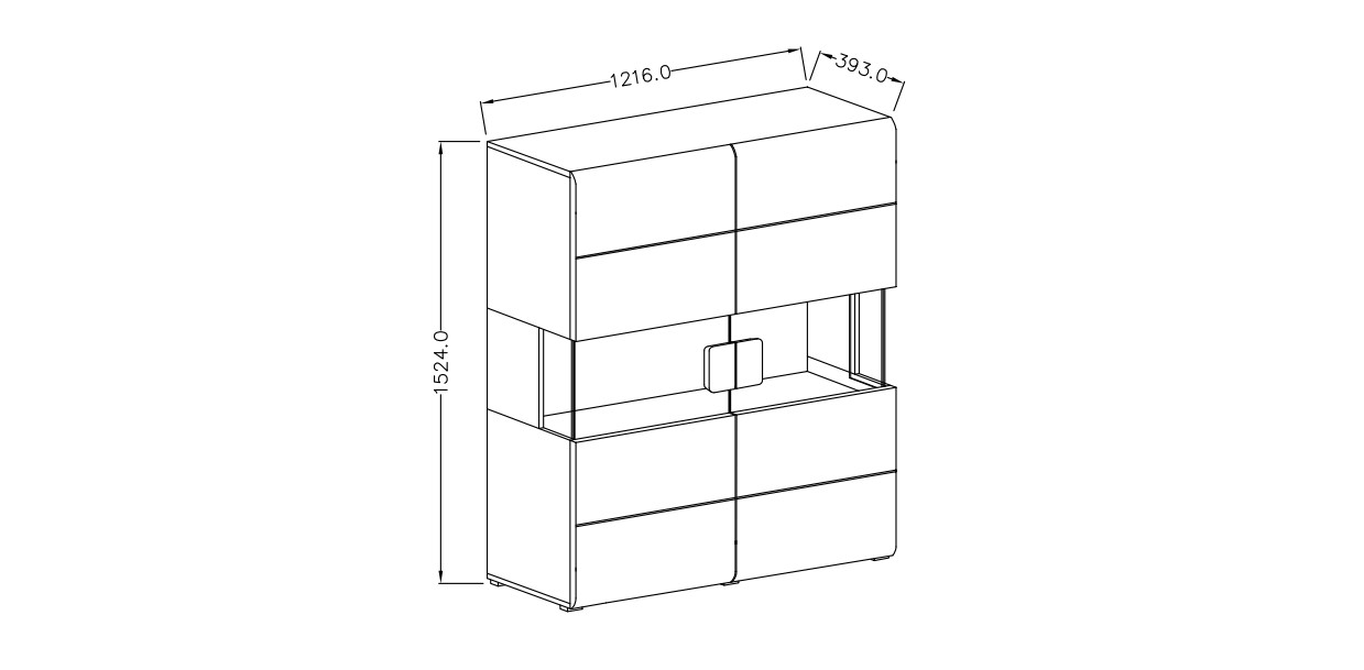 Vitrína I TOLEDO Šedá/ Dub Grandson