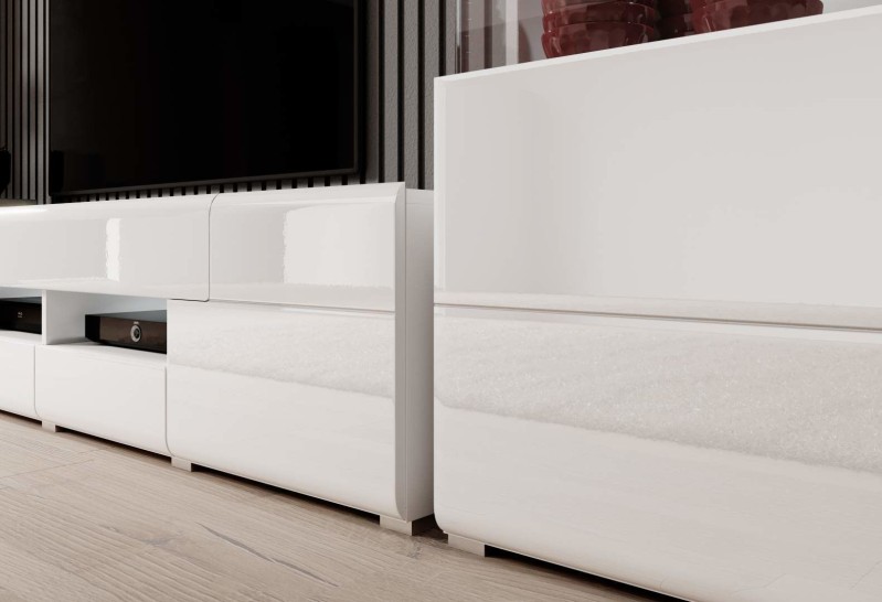 TV komoda TOLEDO Bílá/ bílý lesk