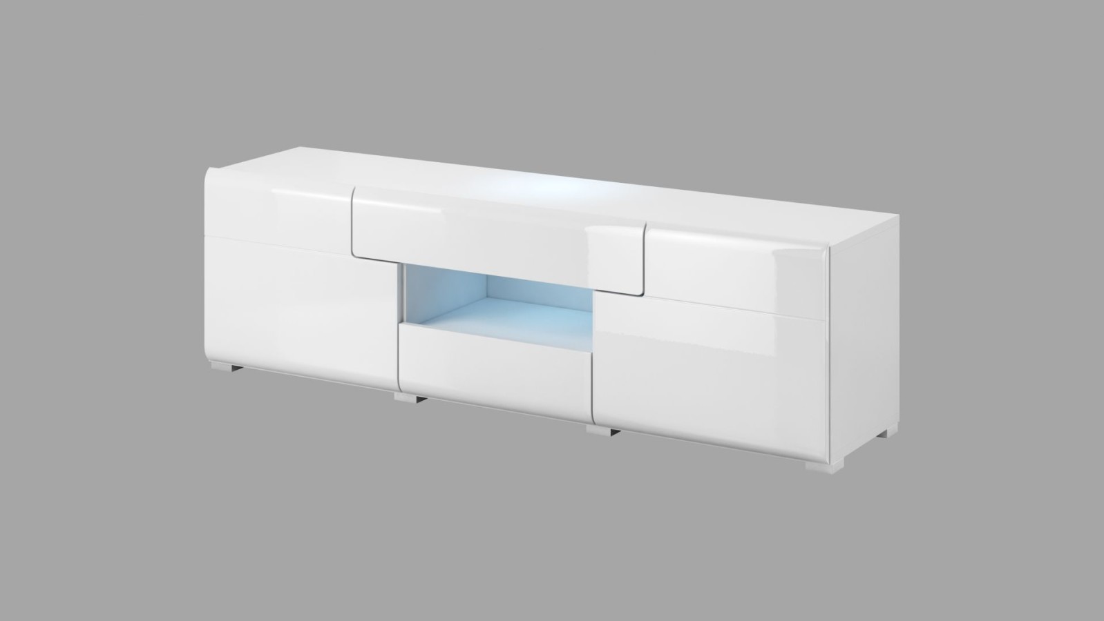 TV komoda TOLEDO Bílá/ bílý lesk