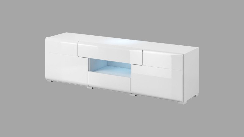 TV komoda TOLEDO Bílá/ bílý lesk