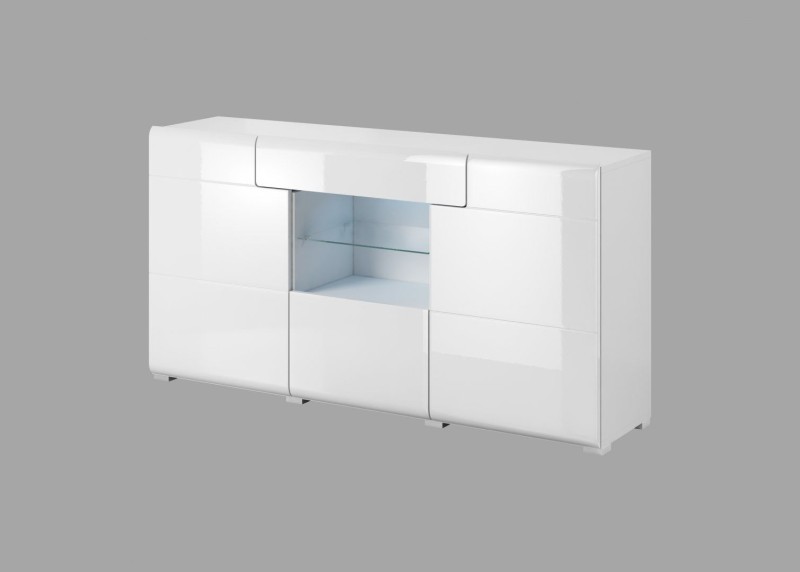 Komoda III TOLEDO Bílá/ bílý lesk