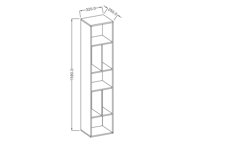 Regál TOLEDO Bílá/ bílý lesk