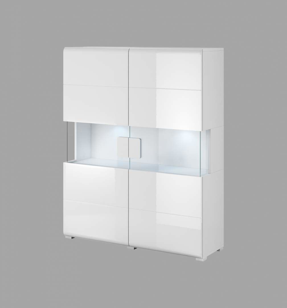 Vitrína I TOLEDO Bílá/ bílý lesk