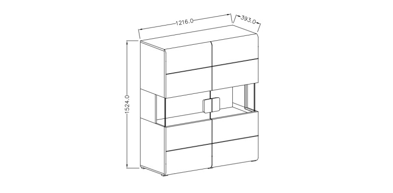 Vitrína I TOLEDO Bílá/ bílý lesk