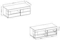 TV komoda 160 SILKE Bílá - Colorado Beton