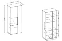 Vitrína I pravá SILKE Bílá - Colorado Beton