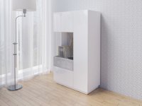 Vitrína II levá SILKE Bílá - Colorado Beton