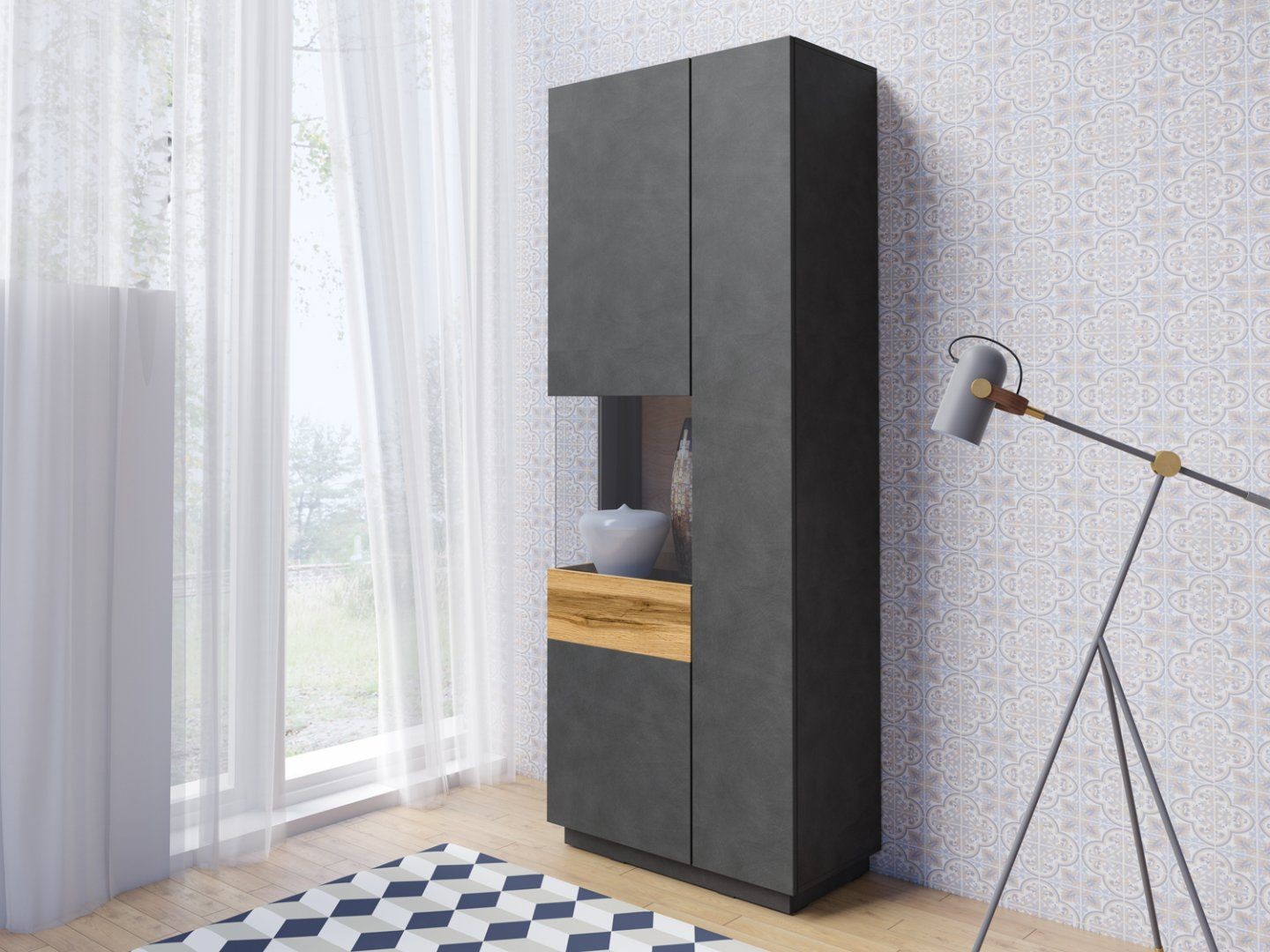 Vitrína I levá SILKE Matera - Dub Wotan