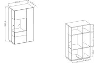 Vitrína II pravá SILKE Matera - Dub Wotan