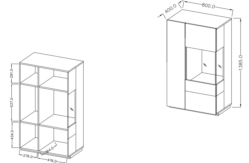 Obývací sestava SILKE II Bílá - Dub Wotan