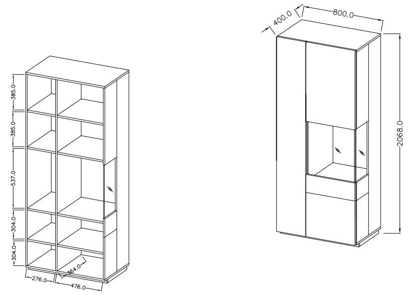 Obývací sestava SILKE III Bílá - Dub Wotan