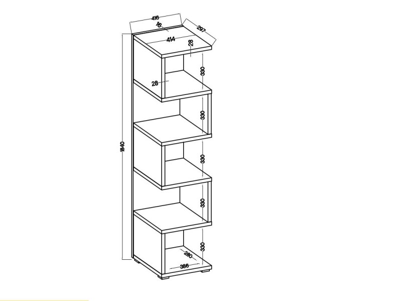 Regál MORA 01 dub artisan